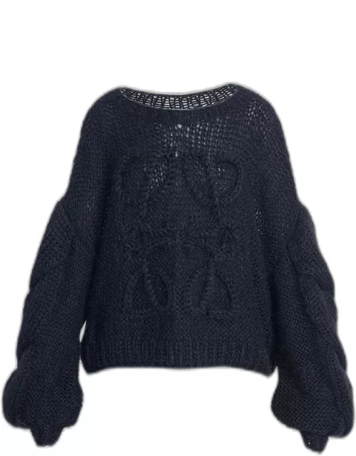Anagram Cable-Knit Sleeve Sweater
