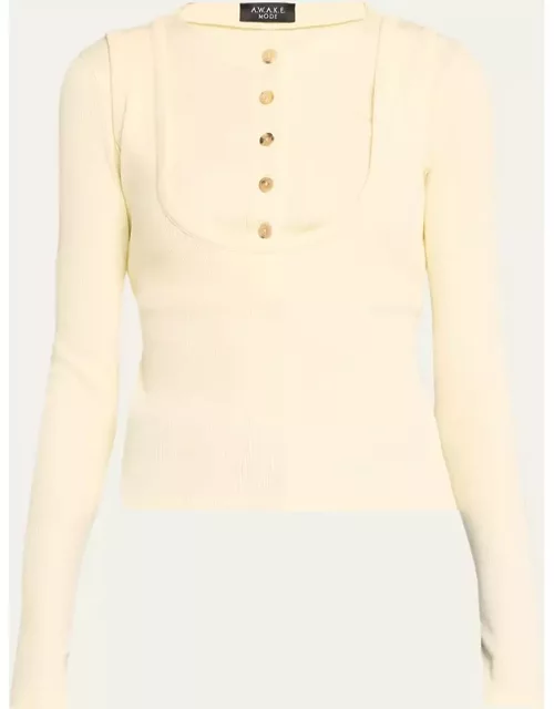 Double-Effect Button-Front Top