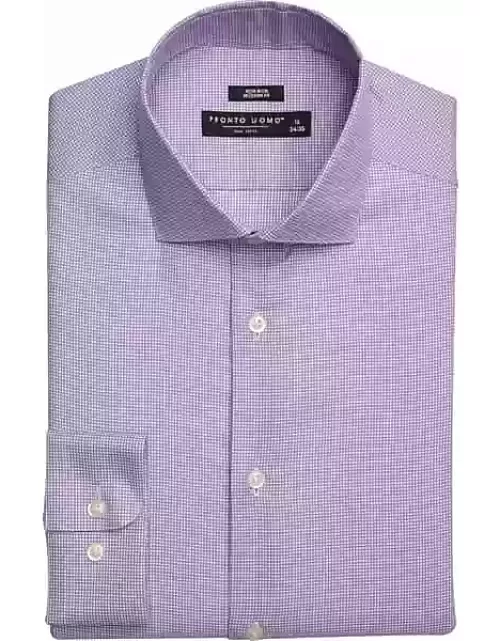 Pronto Uomo Men's Modern Fit Dress Shirt Lavender Check