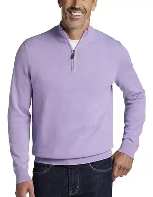 Joseph Abboud Men's Modern Fit 1/4-Zip Pima Sweater Lavender