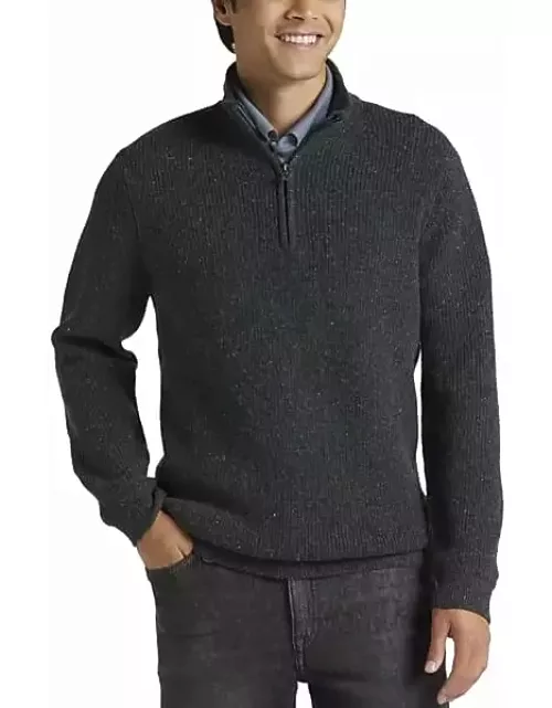 Joseph Abboud Men's Modern Fit 1/4-Zip Sweater Charcoa