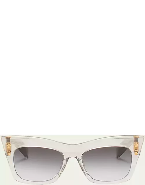 BII Titanium & Acetate Cat-Eye Sunglasse