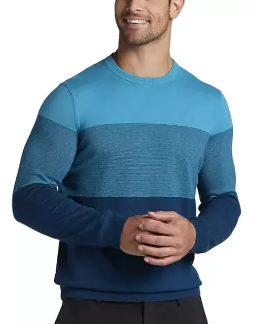 Awearness Kenneth Cole Men's Slim Fit Stripe Sweater Dark Blue