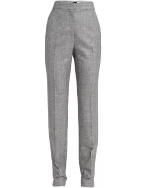Prince of Wales Tapered Leg Wool Trouser