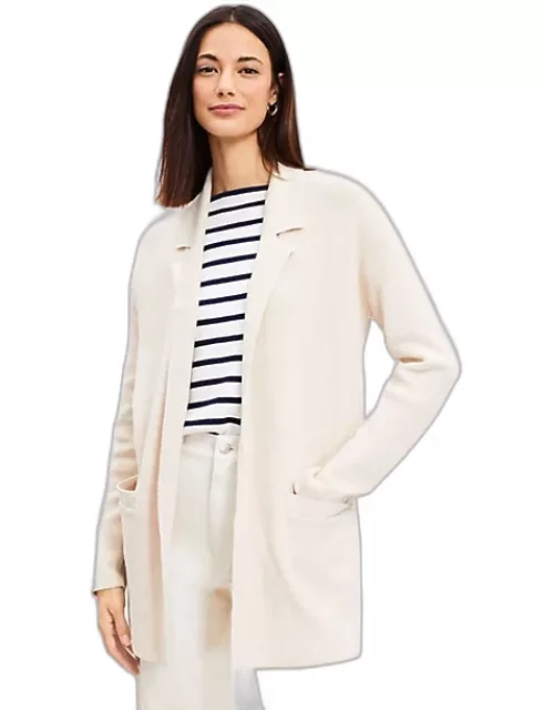 Loft Ribbed Relaxed Open Sweater Blazer