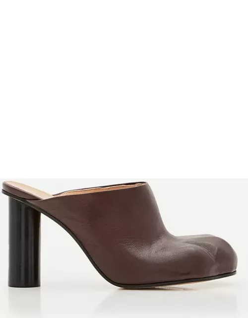 JW Anderson Heeled Paw Leather Mules Brown