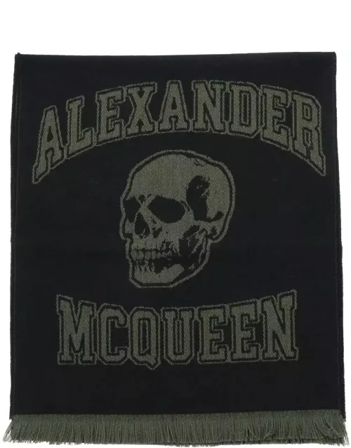 ALEXANDER MCQUEEN varsity logo wool scarf