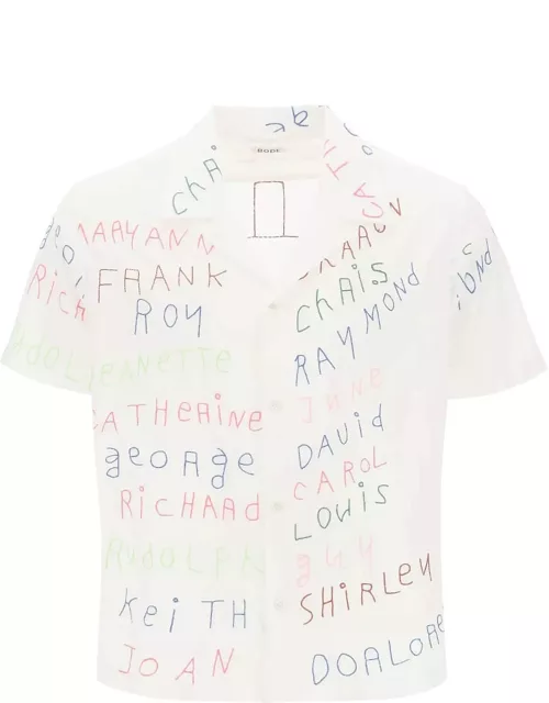 BODE Familial bowling shirt with lettering embroiderie
