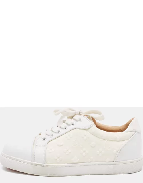 Christian Louboutin White Fabric And Leather Vieira Orlato Trainers Sneaker