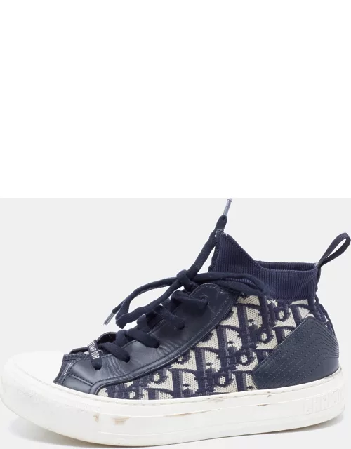 Dior Navy Blue Canvas and Leather Walk'n'Dior Sneaker