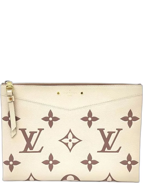 Louis Vuitton Beige Empreinte Monogram Giant Logo Pouch