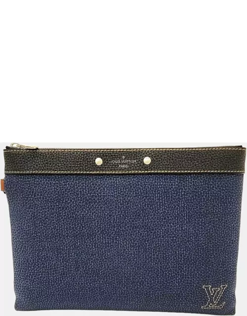 Louis Vuitton Navy Denim-tone Taurillon Leather To-Go Clutch Bag