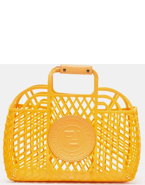 Fendi Orange Plastic Medium Basket Tote