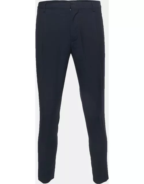 Valentino Navy Blue Wool Tailored Trousers