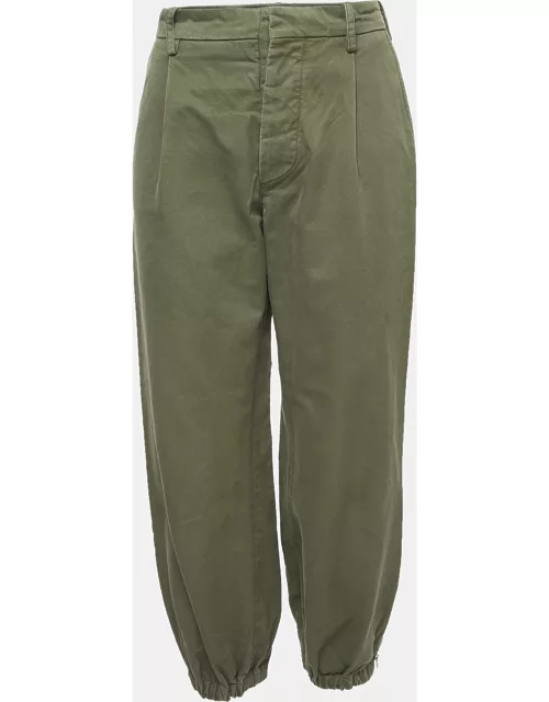 Marni Military Green Cotton Buttoned Trousers