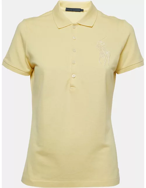 Ralph Lauren Yellow Cotton Beaded Logo Polo T-Shirt