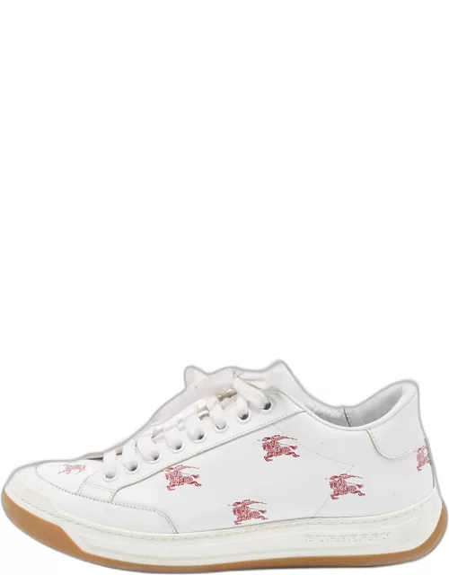Burberry White Leather Timsbury Low Top Sneaker