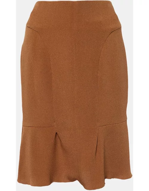 Marni Brown Crepe Double Silk Mini Skirt