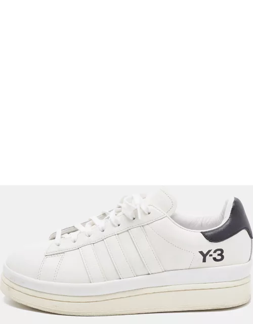Y-3 White/Black Leather Yohji Star Low-Top Sneaker