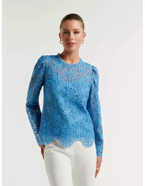 Forever New Women's Katrina Lace Shell Top in Soft Blue