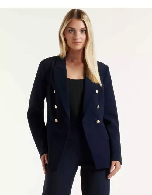 Forever New Women's Chloe Military Blazer Jacket in Navy