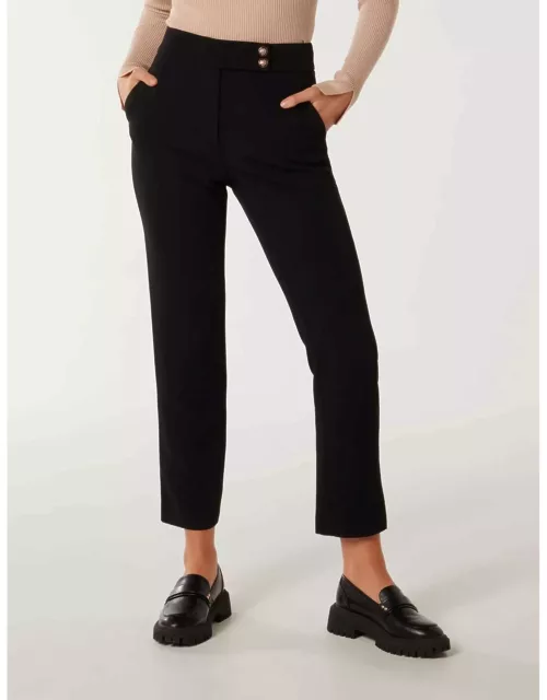 Forever New Women's Kylie Button Cigarette Pants in Black