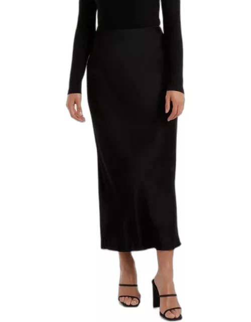 Forever New Women's Portia Bias Midi Skirt in Black