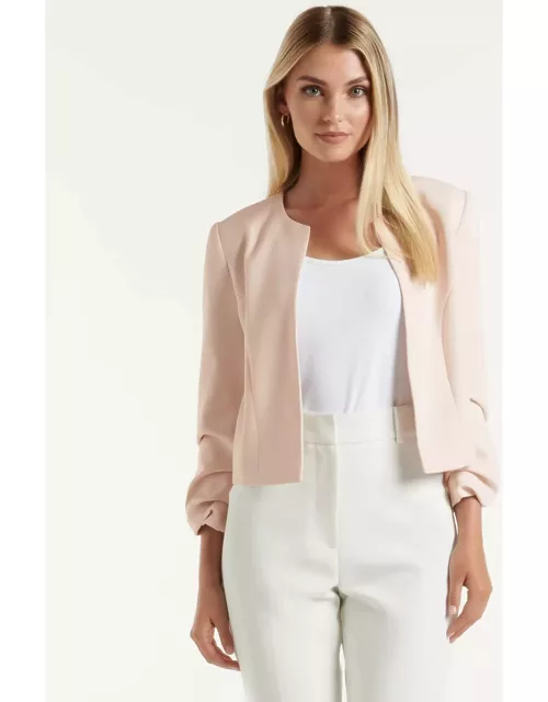 Forever New Women's Tilly Collarless Blazer Jacket in Frosted Champagne