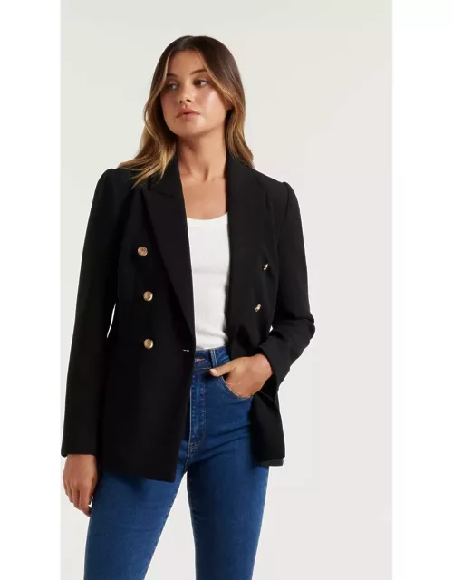 Forever New Women's Milly Button Blazer Jacket in Black