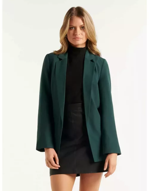 Forever New Women's Ella Boyfriend Blazer Jacket in Dark Green