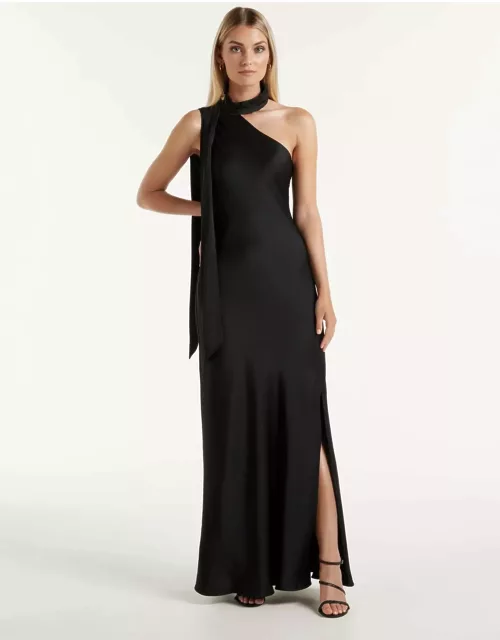 Forever New Women's Remington Asymmetrical Scarf Dress in Black