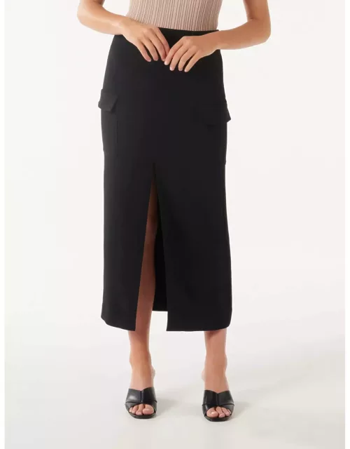 Forever New Women's Carly Cargo Midi Skirt in Black