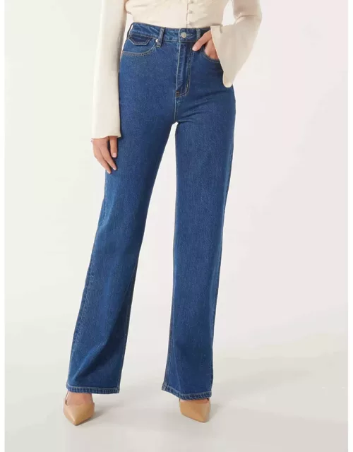 Forever New Women's Lily Straight-Leg Jeans in Mid Wash