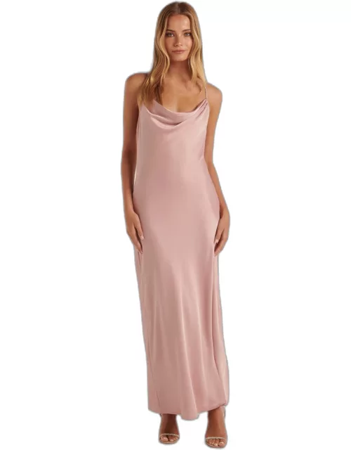 Forever New Women's Hannah Diamante-Strap Satin Dress in Blush