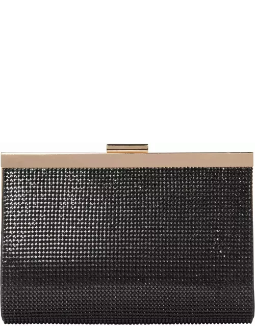Forever New Women's Lucy Sparkle Clutch Bag in Black Glass/Metallic fibres/Polyester