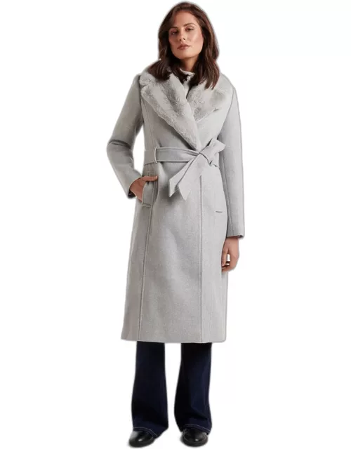 Forever New Women's Charlie Faux Fur Collar Coat in Grey