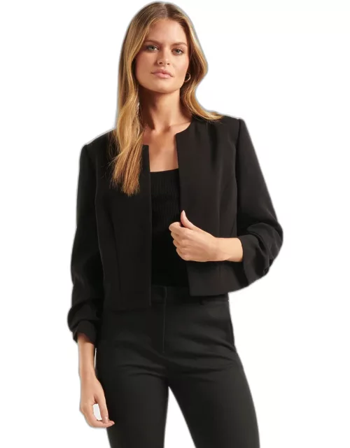 Forever New Women's Tilly Collarless Blazer Jacket in Black