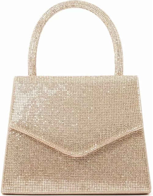 Forever New Women's Skye Sparkle Top-Handle Bag in Soft Gold Polyester/Glass/Polyester