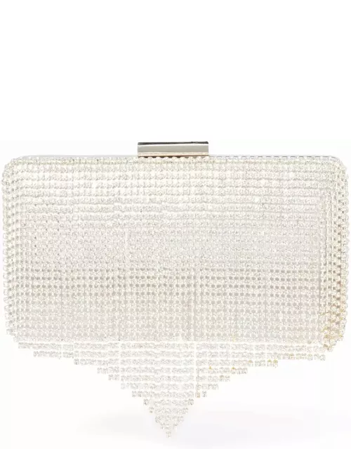 Forever New Women's Florence Tassle Hardcase Bag in Silver/Crystal Glass/Metallic fibres/Polyester