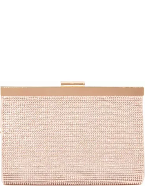 Forever New Women's Lucy Sparkle Clutch Bag in Rose Gold Glass/Metallic fibres/Polyester