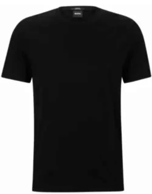 Slim-fit short-sleeved T-shirt in mercerized cotton- Black Men's T-Shirt