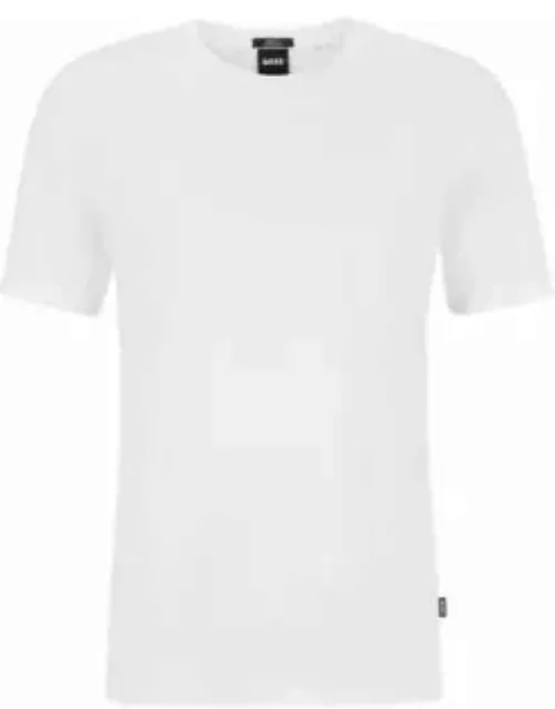 Slim-fit short-sleeved T-shirt in mercerized cotton- White Men's T-Shirt