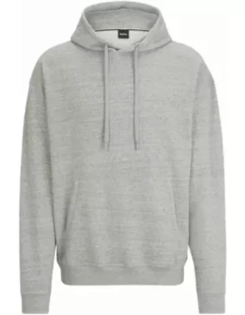 Regular-fit hoodie with embroidered logo- Grey Men's Loungewear