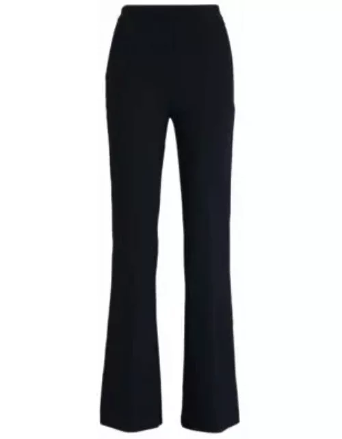 Regular-fit trousers in stretch twill with flared leg- Dark Blue Women's Formal Pant
