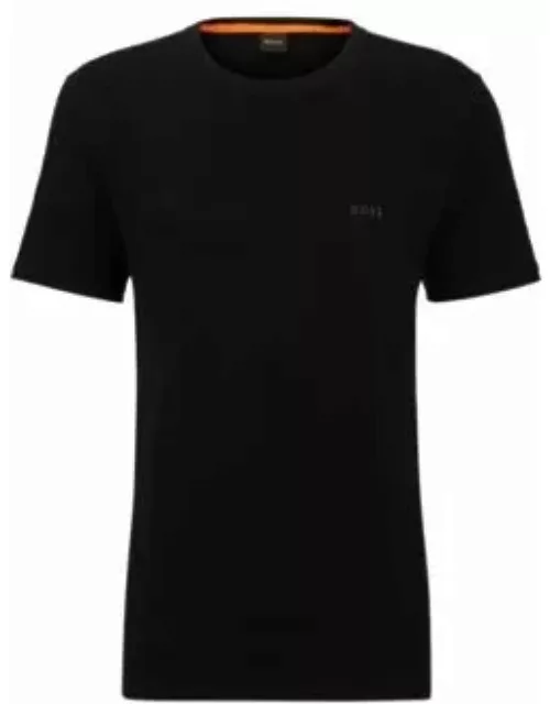 Slub-cotton T-shirt with logo detail- Black Men's T-Shirt