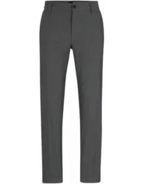 Regular-fit trousers in patterned stretch cotton- Dark Blue Men's Casual Pant