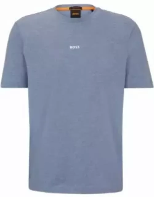 Relaxed-fit T-shirt in stretch cotton with logo print- Light Blue Men's T-Shirt