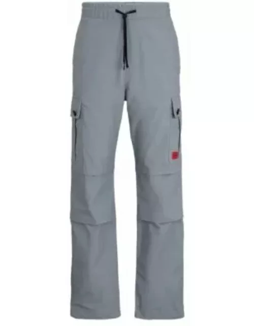 Regular-fit cargo trousers in ripstop cotton- Grey Men's Casual Pant