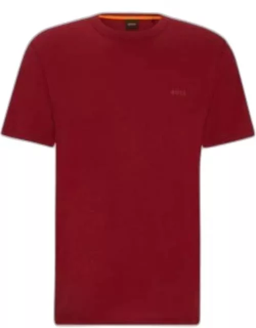 Slub-cotton T-shirt with logo detail- Light Red Men's T-Shirt