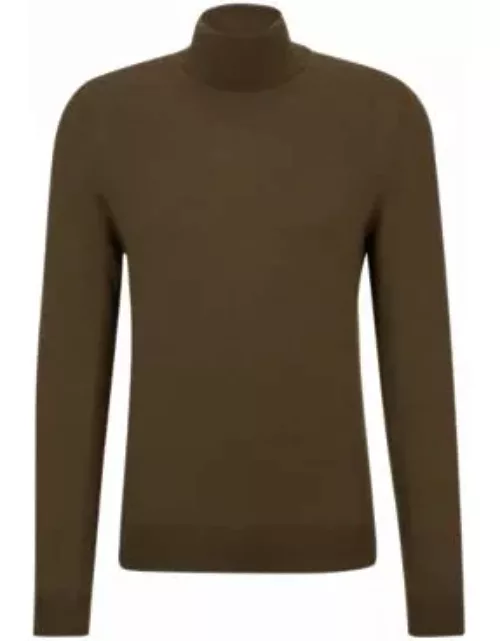 Rollneck sweater in cashmere- Light Green Men's Sweater